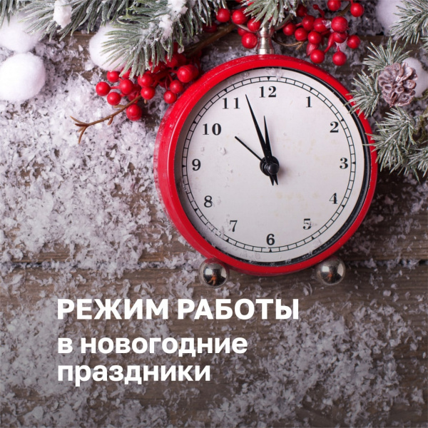 График работы в праздники (декабрь 2023 г., январь 2024 г.)